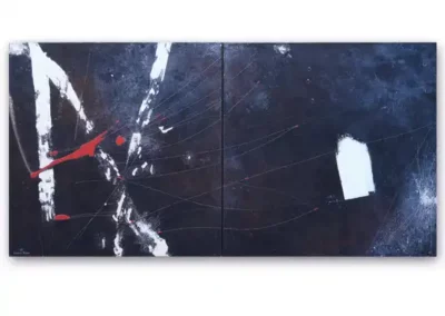 Acrylique sur Toile Nuit Blanche 2 diptyque 200x100