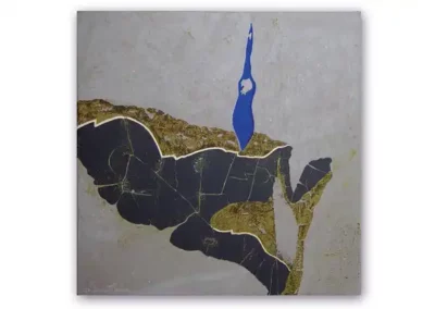 Tableau abstait acrylique sur toile de lin